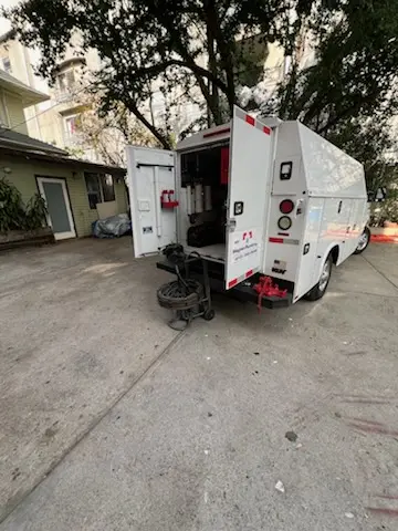 Magnet Plumbing service vehicle on-site for Slab Leak Repair in Mission Hills